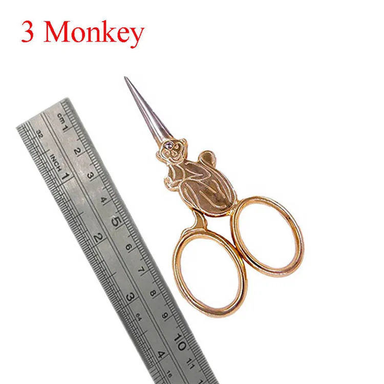 Ножница для вышивки, ткань под старину, сделай сам, для вышивания крестиком, рукоделие, шитье, портной, винтажная, европейская, ретро, Классическая, ручная работа - Цвет: Monkey