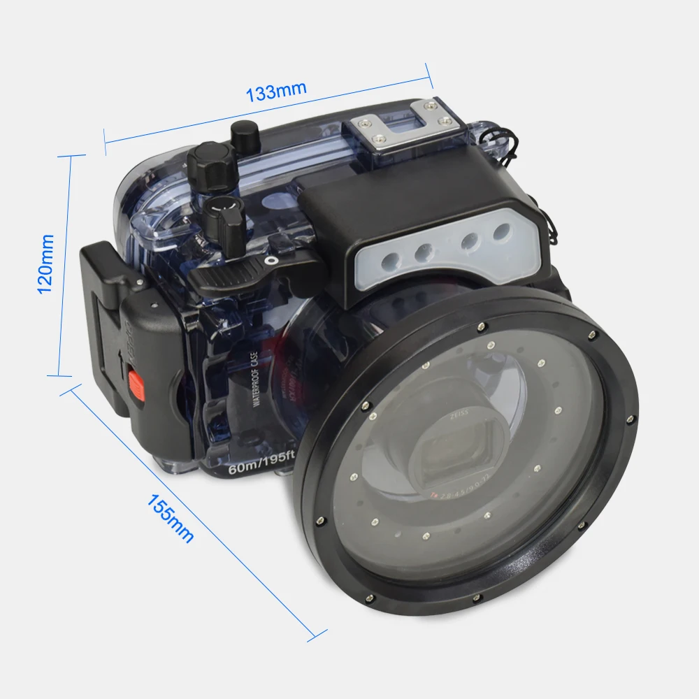 60m/195ft Waterproof Underwater Housing Camera Diving Case for SONY DSC-RX100 VI RX100 M6 RX100 mark 6 VI Bag Cover