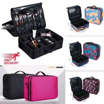 

Professional Large Makeup Bag Cosmetic Case Storage Handle Organizer Travel Kit