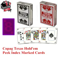 Пластиковые Copag Texas Holdem Peek индекс помеченные игральные карты сделаны в Бельгии красные и черные Texas Holdem Copag меченые карты