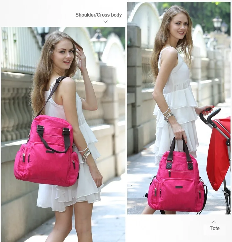 Цветные модные многофункциональные сумки для подгузников, водонепроницаемая нейлоновая сумка для детских подгузников, 9 цветов, рюкзак