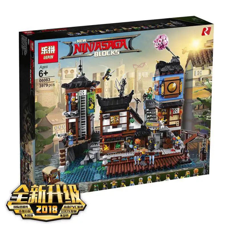 

Lepin 06083 3979Pcs Model building kits Compatible with Lego Ninjagoes Series 70657 The City Docks Set Set 3D Brick figure toys
