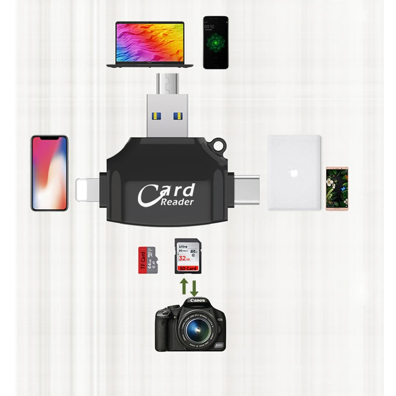 4в1 кардридер телефон адаптер USB 3 0 Android A Тип C вилки файл видео изображение музыка