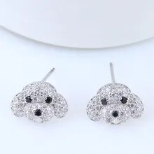 Новые милые модные циркониевые серьги с собаками для женщин и девушек, подарок, модные массивные ювелирные изделия