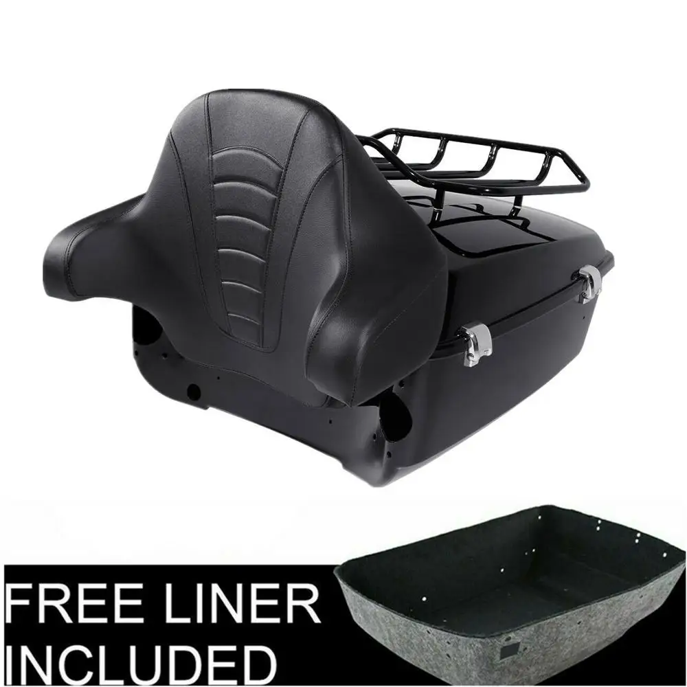 

Motorcycle King Tour Pak Pack Trunk with Rack Backrest For Harley Road King Street Glide Road Glide Electra Glide 2014-2019 18