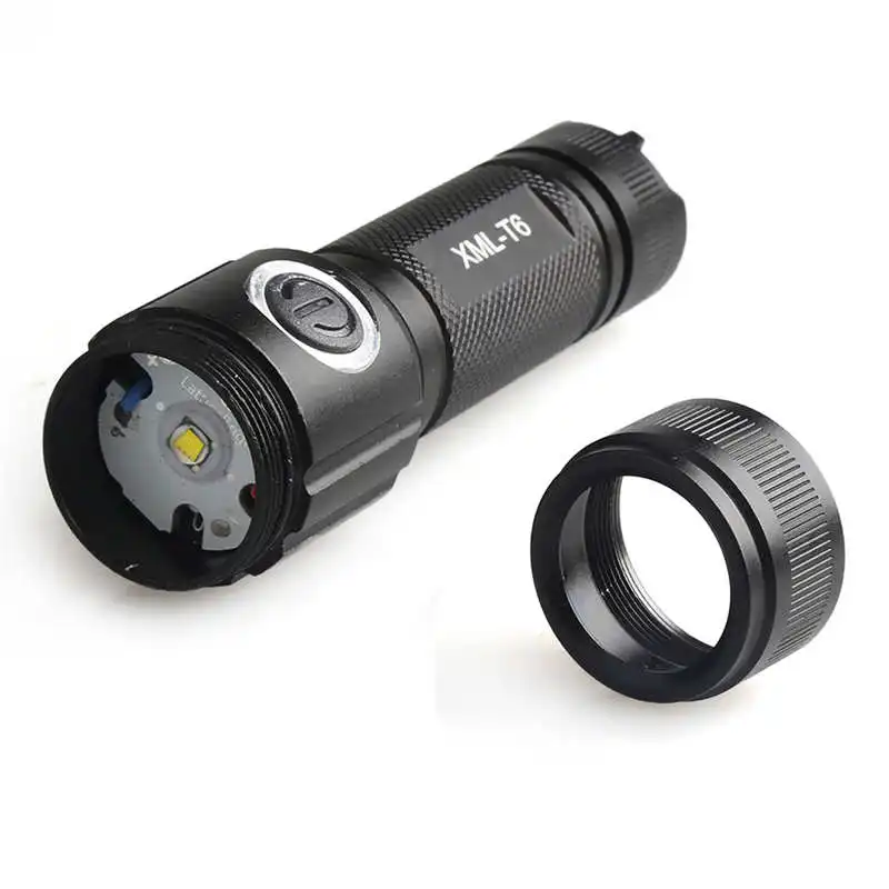 XM-L T6 LED Rechargeable Tactical Flashlight Torch Lamp AC+Battery Charger lanterna led t6 led flashlight 18650 #4A30 (9)