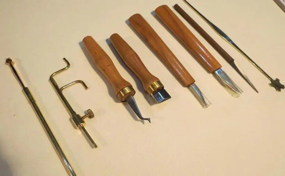 

8pcs various Violin tools,soundpost retriever/setter/Gauge ,cutter,scraper etc.