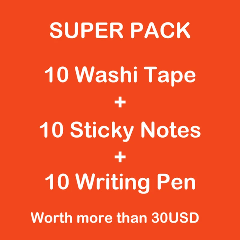 

Super Pack 10 Washi Tape 10 Sticky Notes 10 Wiring Pen