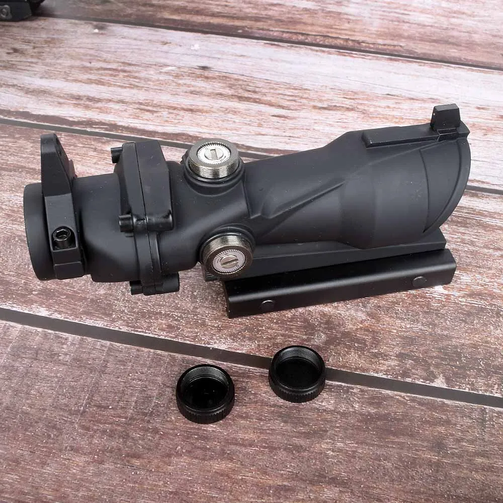 Skup Polowanie celownik myśliwski ACOG 1X32 taktyczna czerwona zielona kropka celownik podświetlany optyczny luneta celownicza z 20mm szyną do pistoletu Airsoft