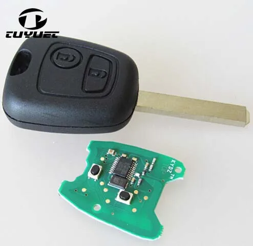 2 Buttons Remote Key For Peugeot 307 434mhz With Electronic ID46 Chip (VA2 Blade Without Groove)