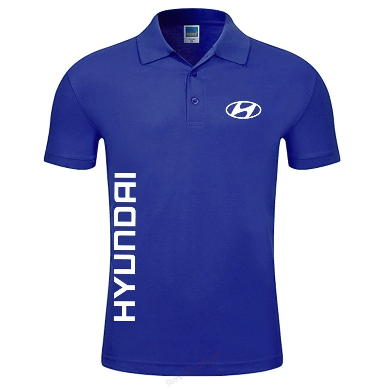 Лето бренд мужской деловой однотонный короткий рукав hyundai Polo рубашка мужская хлопковая с коротким рукавом Поло рубашка для мужчин и женщин