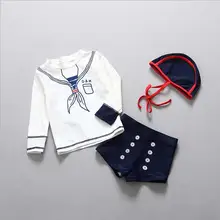 Милый купальник для девочек; красивый купальник принцессы в стиле ретро, темно-синего цвета и однотонного цвета; Комплект из трех предметов для девочек 1-5 лет