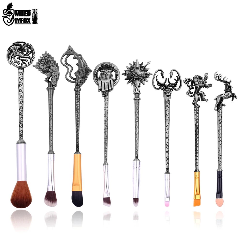 

5 Colors Movie Game of Thrones Makeup Brush Set Soft Synthetic Collection Kit with Powder Contour Eyeshadow Eyebrow Lips Brushes