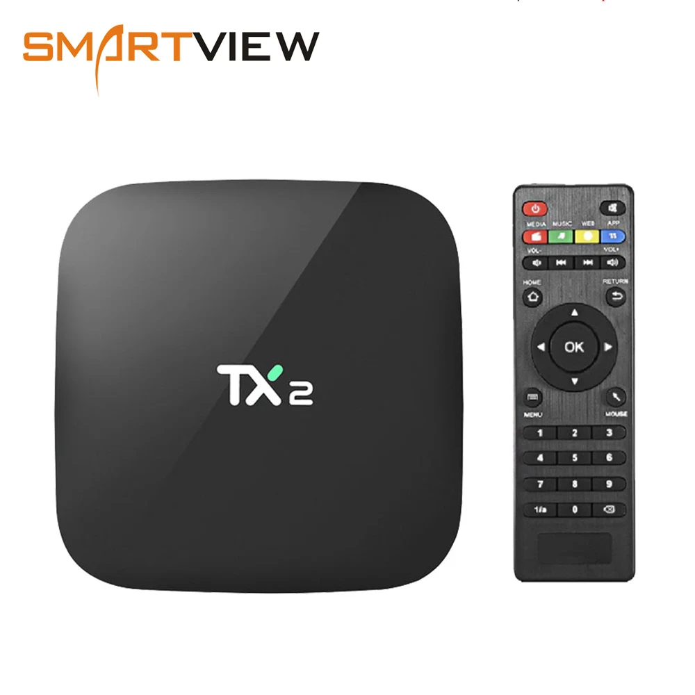TX2 2 ГБ/16 ГБ Android 6 0 Smart ТВ BOX Мини медиаплеер Rockchip RK3229 H.265 4 К ГГц Wi Fi Bluetooth 1 Декодер