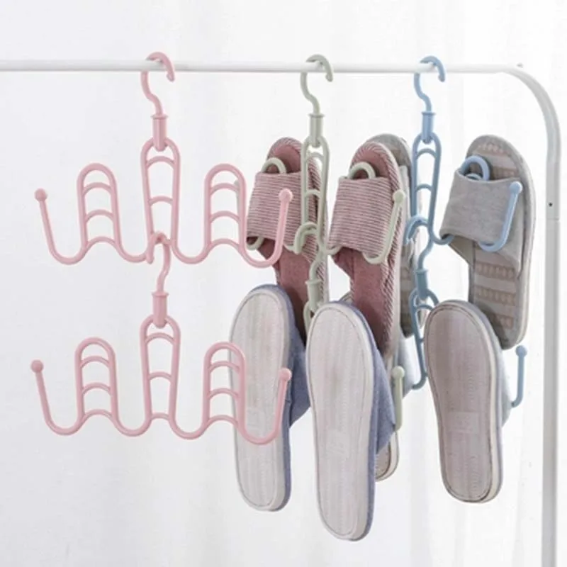 

Shoes Hanger Multi-function Shoes Clothes Underpants Bra Hanging Save Space Drying Shoes Hanging Storage Hooks Store 1piece