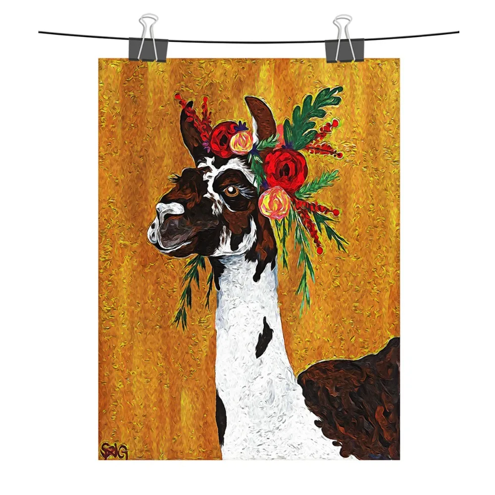 

HD Prints and Posters Cartoon Animal Paintings Modern Print White Alpaca Sheep Canvas Printings Home Decor Wall Art Picture Gift