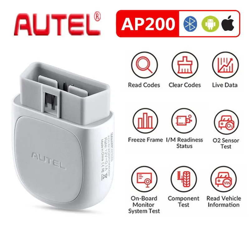 

Autel Maxi AP200 obd2 Scanner Bluetooth adapter with all system diagnoses with One free Vehicle software PK MaxiCOM MK808