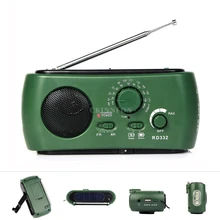 10 шт./лот генератор Динамо FM/AM солнечной Crank питание аварийное радио с фонариком телефон зарядное устройство(Цвет: зеленый