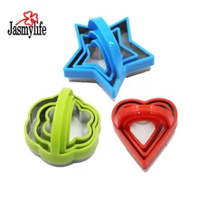 3 ШТ формочки для печенья из нержавеющей стали с пластиковой ручкой в форме цветка сердца в форме звезды Инструменты для выпечки помадка форма для украшения торта