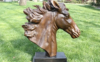 

24 Western Bronze Copper Marble Art Home Decoration Horse Head Statue Sculpture