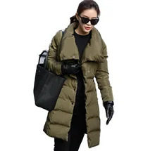 2015 fashion Winter plus size Long Thick slim white Duck Down Winter Jacket women solid Parkas Coat Down Jacket BL742
