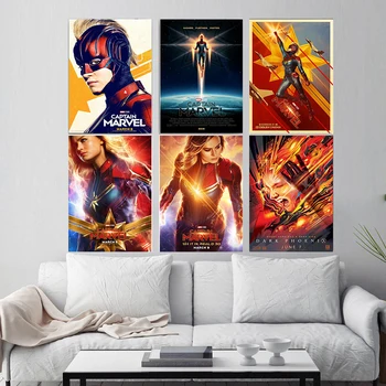

Captain Marvel 90s tribute vintage style Poster Marvel 2019 Movie Art Canvas Print Decoration Wall Decor Canvas painting