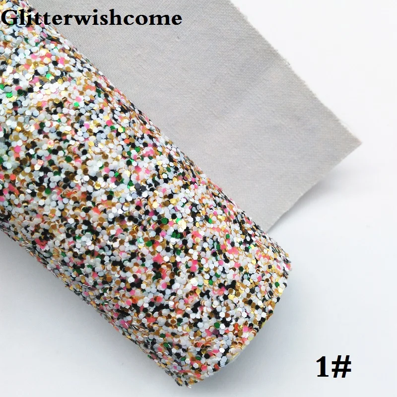 Винил Glitterwishcome размера A4 21 х29 см для бантов крупная блестящая кожаная ткань винил