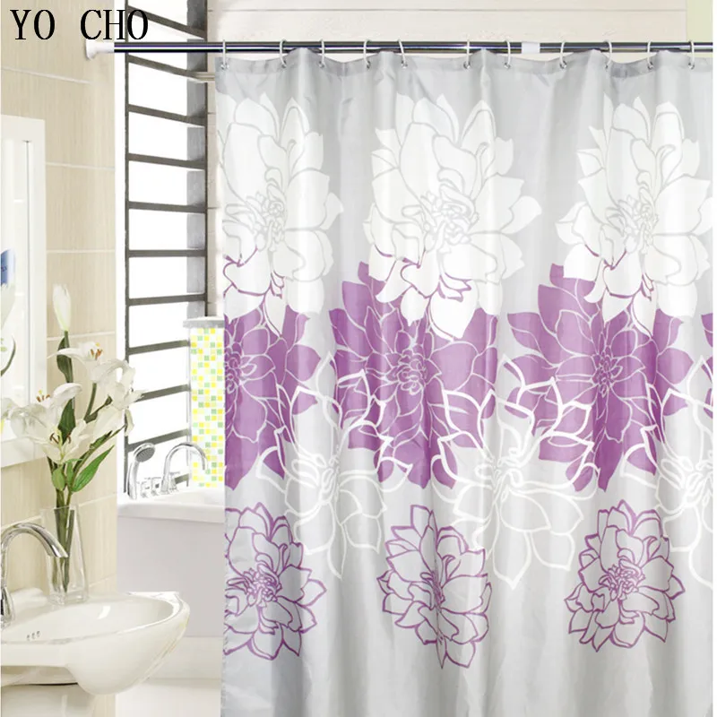 

YO CHO Modern Bathroom Products Home Decor Christmas Floral Bath Curtain Farmhouse Peony Flower Shower Curtains Bathroom Curtain