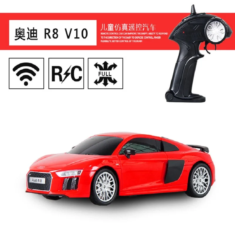 1:18 2,4G Audi R8 V10 GT высокоскоростная Радиоуправляемая машина, игрушка, высокая моделирования, устойчивая к падению, детская машина