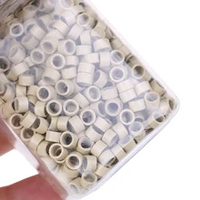 1000 шт микро-кольца микро-Обжимные бусины микро-бусины для волос Силиконовое кольцо/звенья/бусины для наращивания волос 5 цветов 4,0 мм