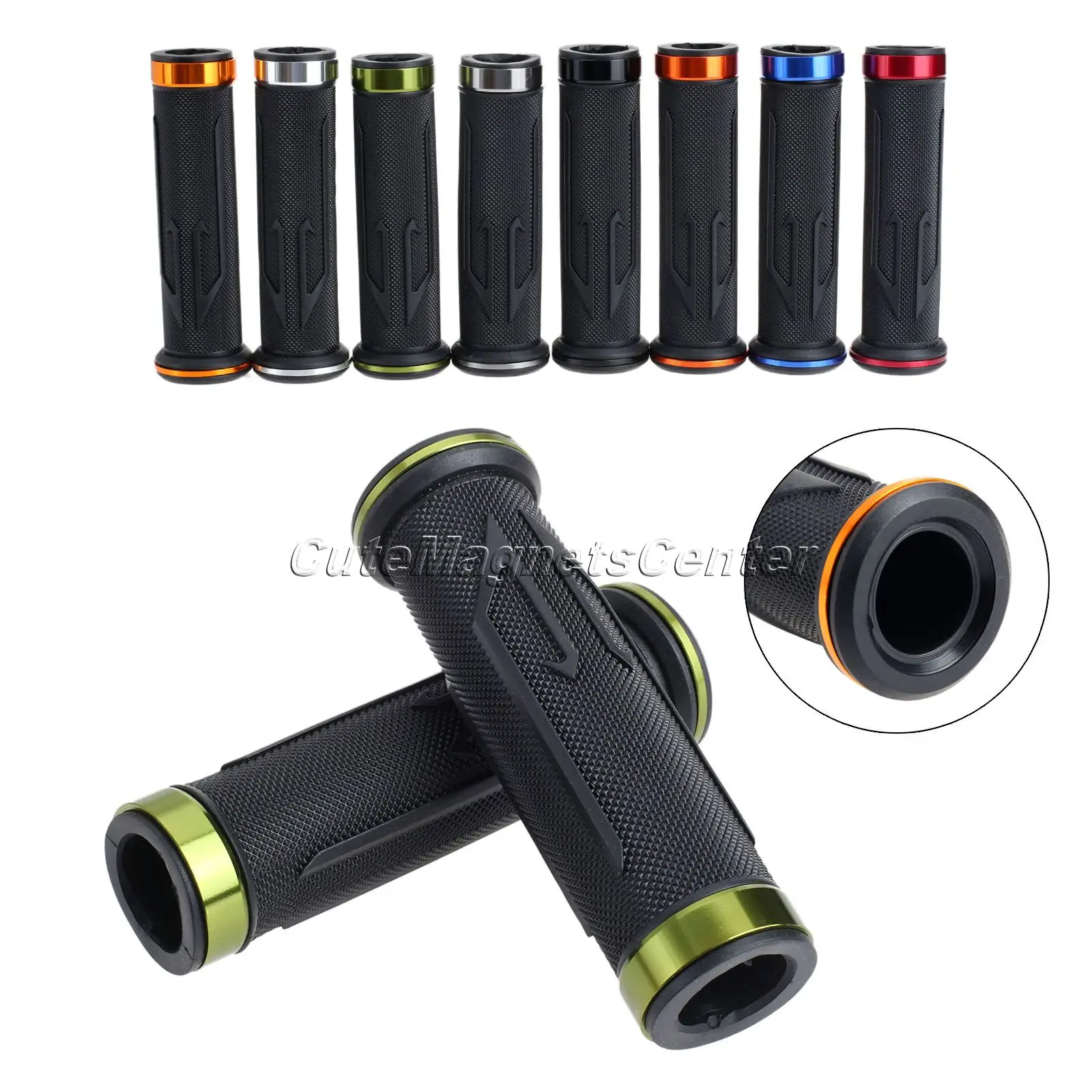 7/8Inch CNC Aluminum Handle Bar Grip Universal Motorcycle Hand Grips Arrow Rubber Gel Handlebar