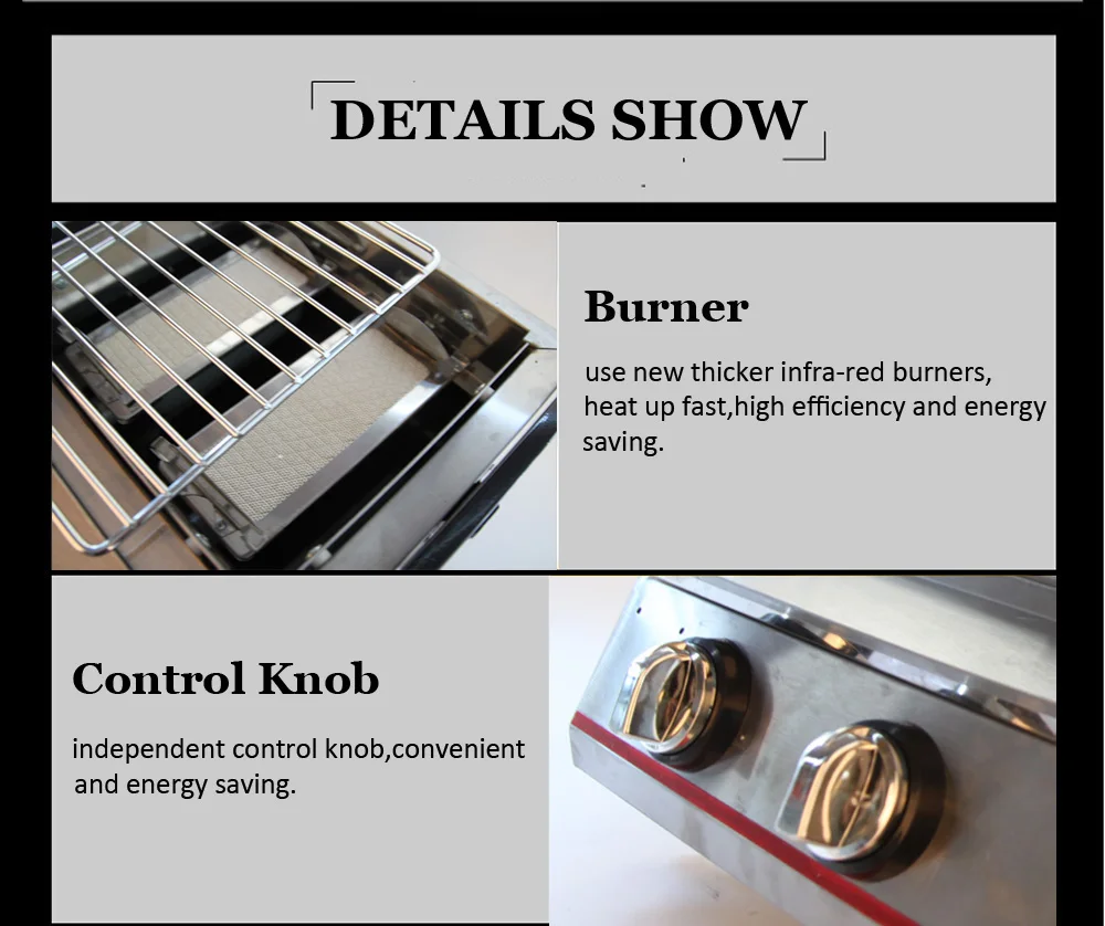 GZZT Barbecue Natural Gas Grill BBQ Grill 3 Burner Smokeless Environmental Grill With Stainless Steel Shield Buy One Get BBQ Mat