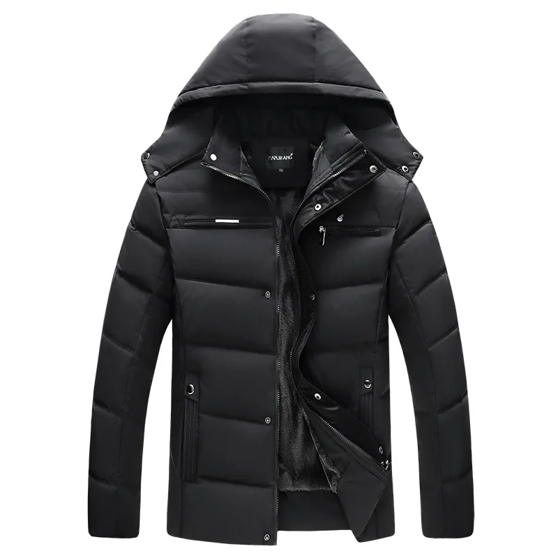 2018 winter heren feather men's hooded padded cotton detachable plus size velvet hooded jacke 4XL|Down Jackets| AliExpress