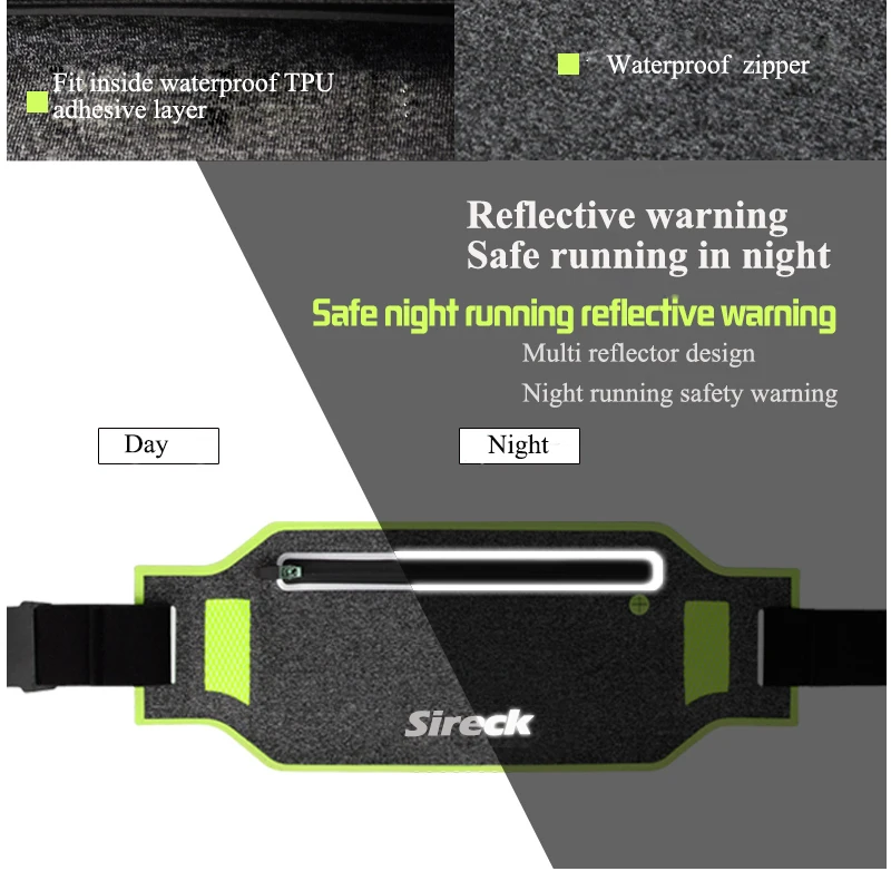 Sireck Running Bag Waterproof Running Waist Bag Fanny Pack Men Women Jogging Belt Gym Fitness Bag Sport Bike Accessories 