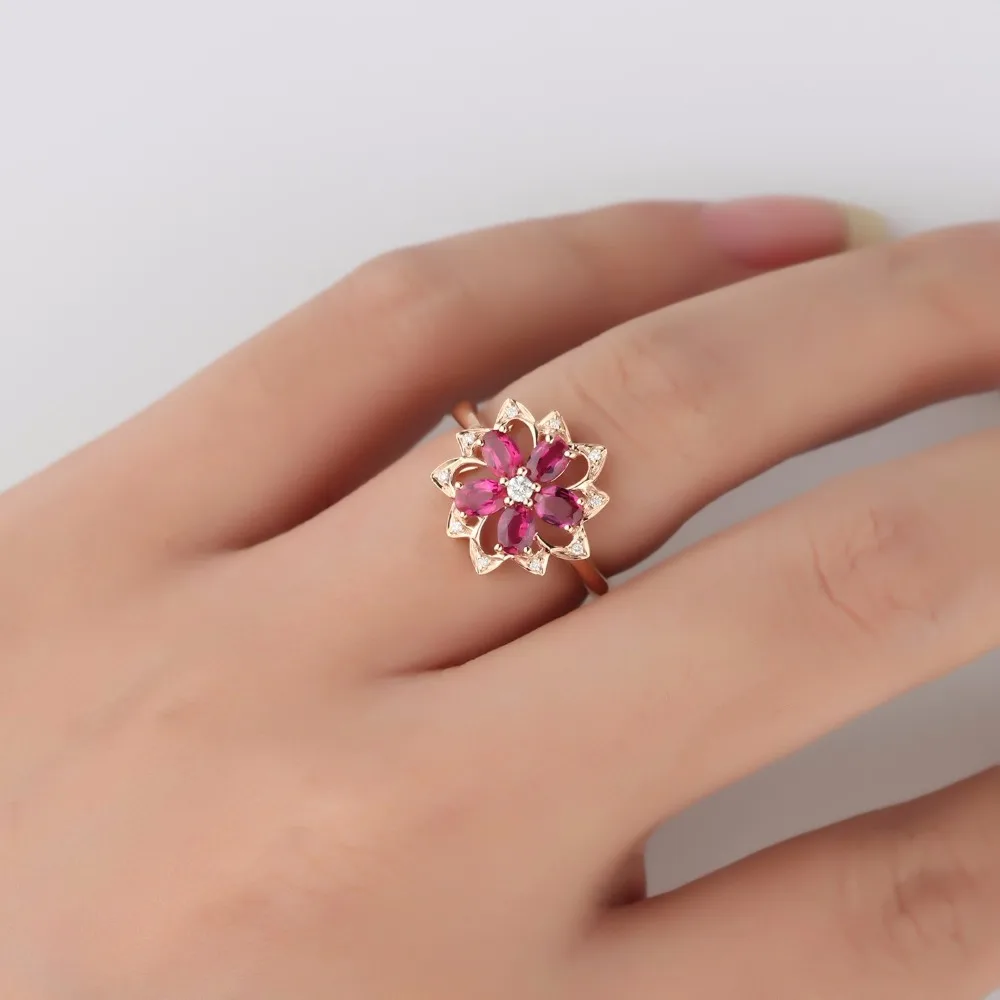 Женское овальное кольцо LASAMERO 18 К розовое золото К|ring for|rings for womenring style |