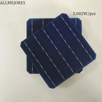 

ALLMEJORES 10pcs Monocrystalline solar cells 156mm x 156mm High Effencicy 5.08W/pcs A Grade for DIY 5V 50W solar panel charger