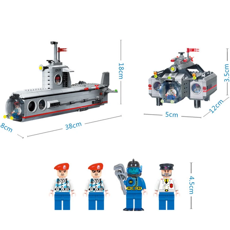 

382pcs Model Building Blocks compatible Lepin Military Submarine 3D Building Blocks Educational Model Building Toys for Children