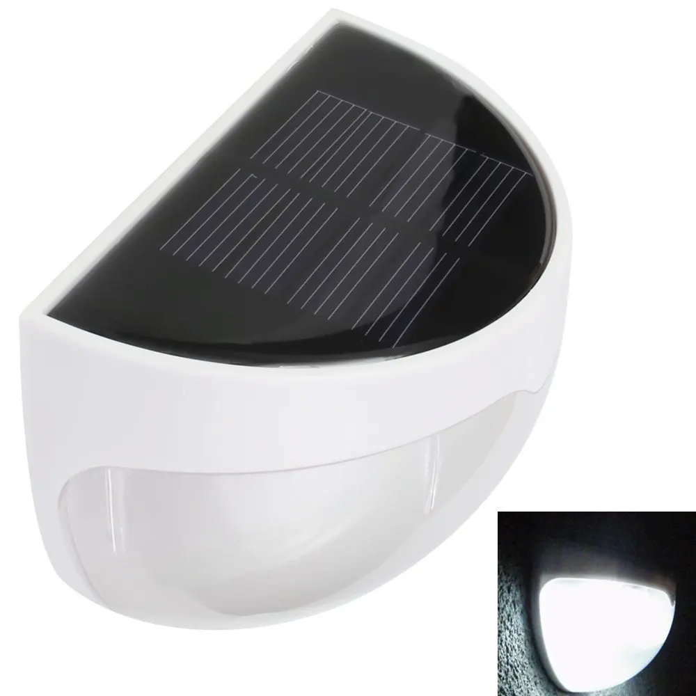 

5pcs/set Solar Powered Panel light 6LED Fence Gutter Light for Outdoor Garden Wall Lobby Pathway Lamp Cold White Free shipping