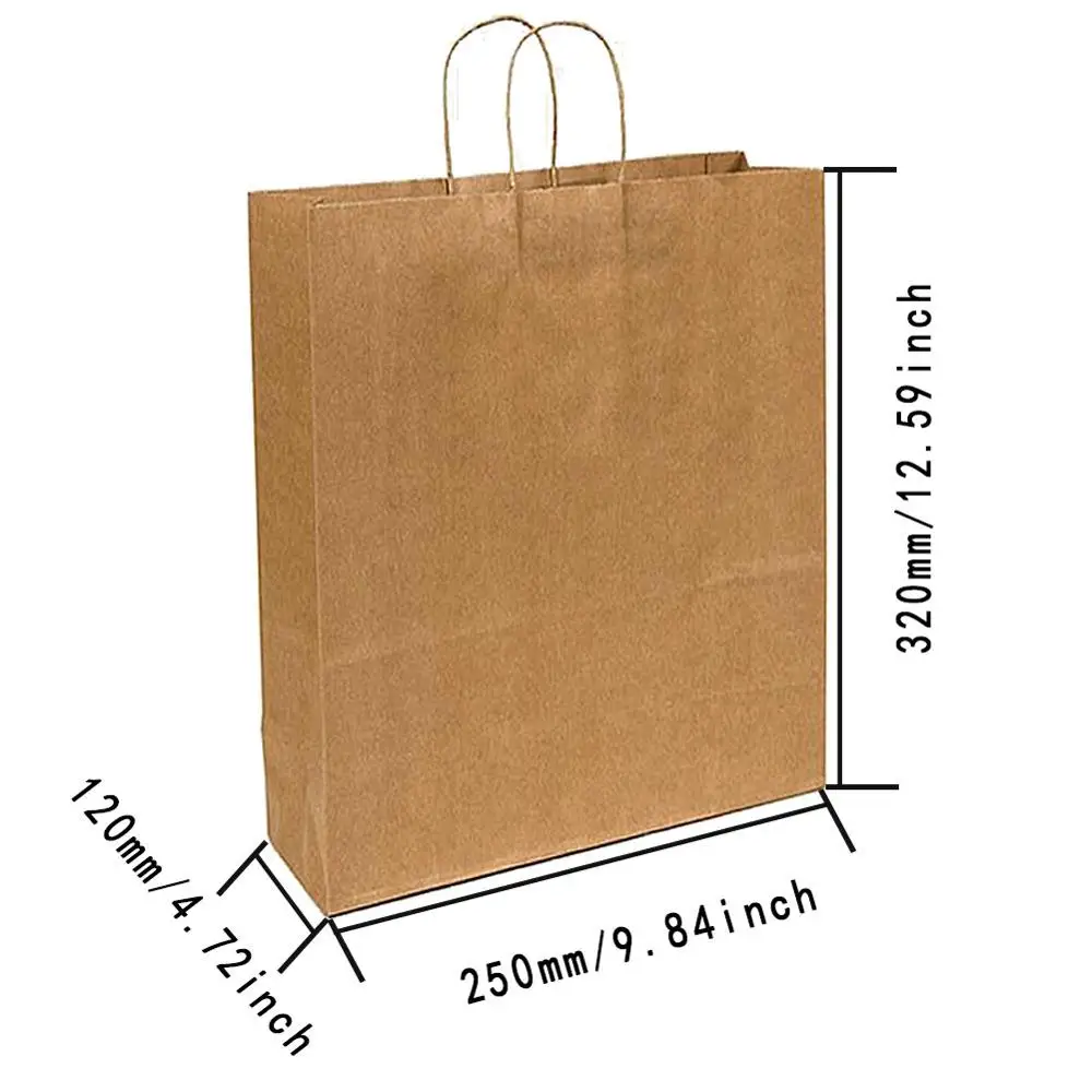 Новое поступление, портативные бумажные сумки коричневого цвета с поворотной ручкой, качественные многоразовые складные экологические сумки для покупок, эко-сумки для подарков - Цвет: L