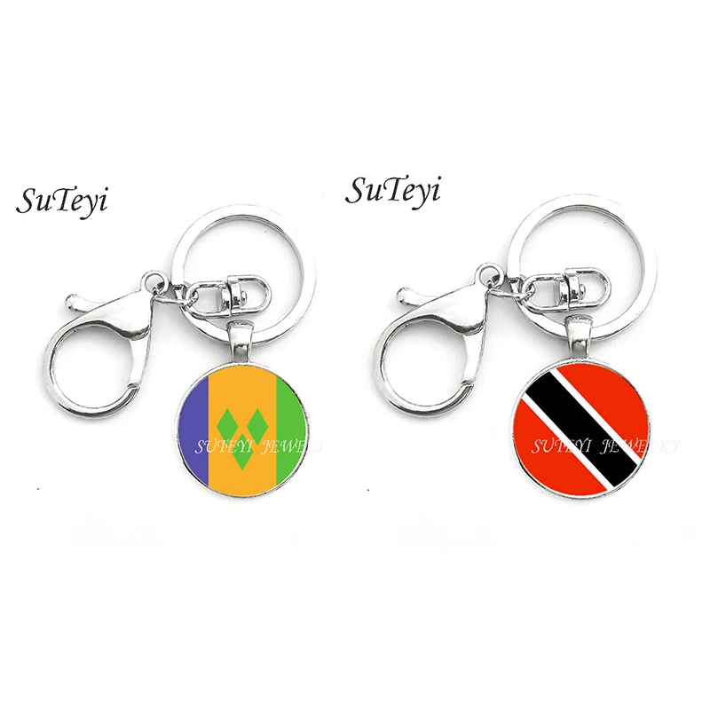 SUTEYI North America National Flag Jewelry Key Chain Saint Vincent and