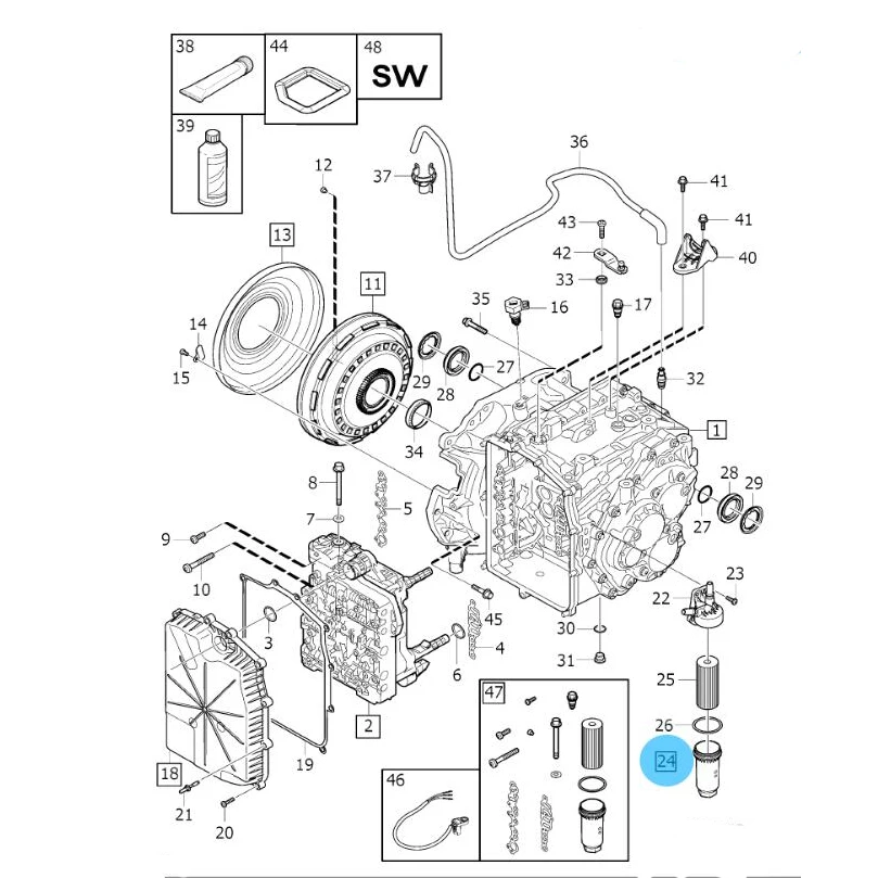 Коробка передач масляного фильтра для Volvo V40 S60 C30 V50 V60 31256837