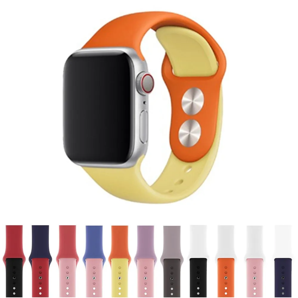 

sport silicone strap for apple watch band 40mm 44mm iwatch series 4 3 2 1 42mm 38mm watchband rubber bracelet wrist accessories