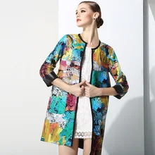 100%Sheepskin!New Arrival European Design Coat Autumn Winter Women Printed Natural Leather Suede Coat Genuine Leather Outerwear