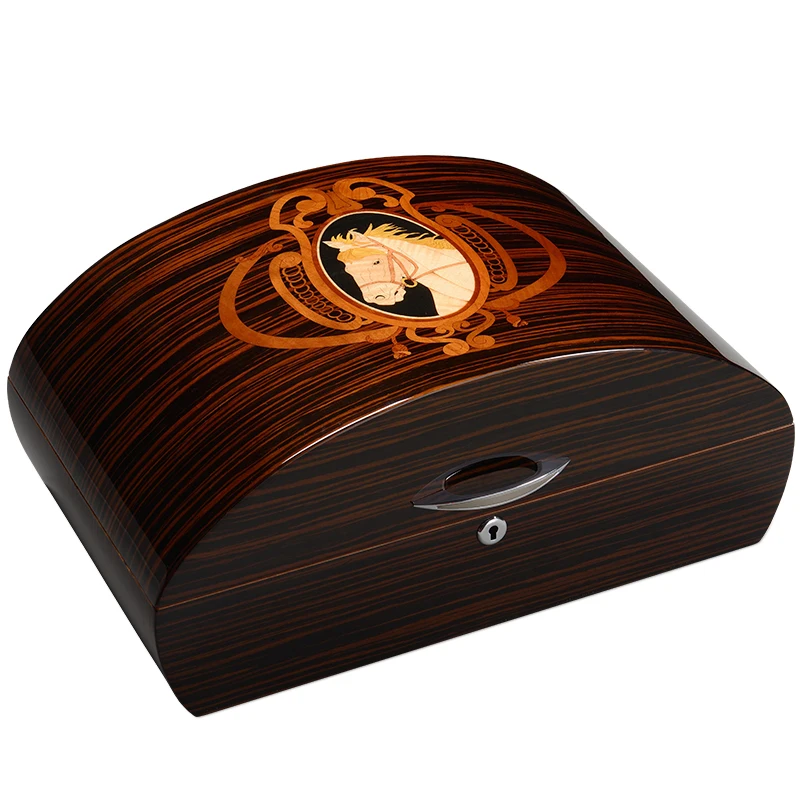 

CIGARLOONG Cigar box Wooden Cigar Display box humidor for cigars With handle cigar humidifier HH-9003