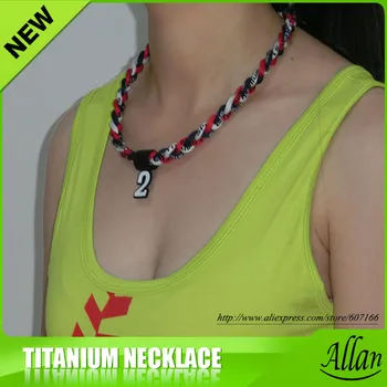 

100pcs 3-rope braid health sport titanium necklace germanium necklace