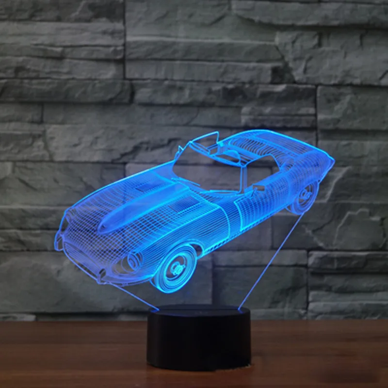 

Colorful Car 3D Night Lamp LED Colorful Bedroom Home Decor Accessories Car Model Lamp Living Room Desk Ornaments Gift M651