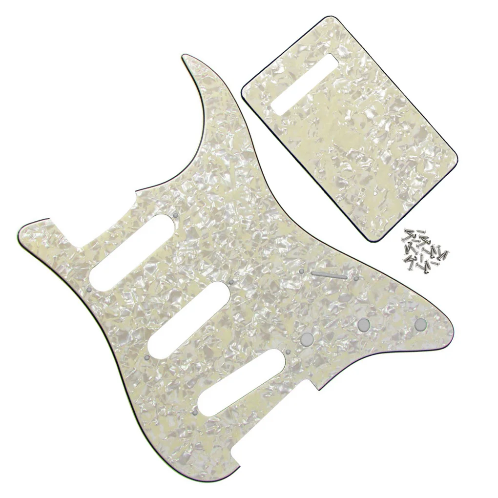 FLEOR 4Ply состаренная перламутровая Гитара Pickguard Strat SSS задняя пластина без монтажного отверстия Аксессуары для электрогитары