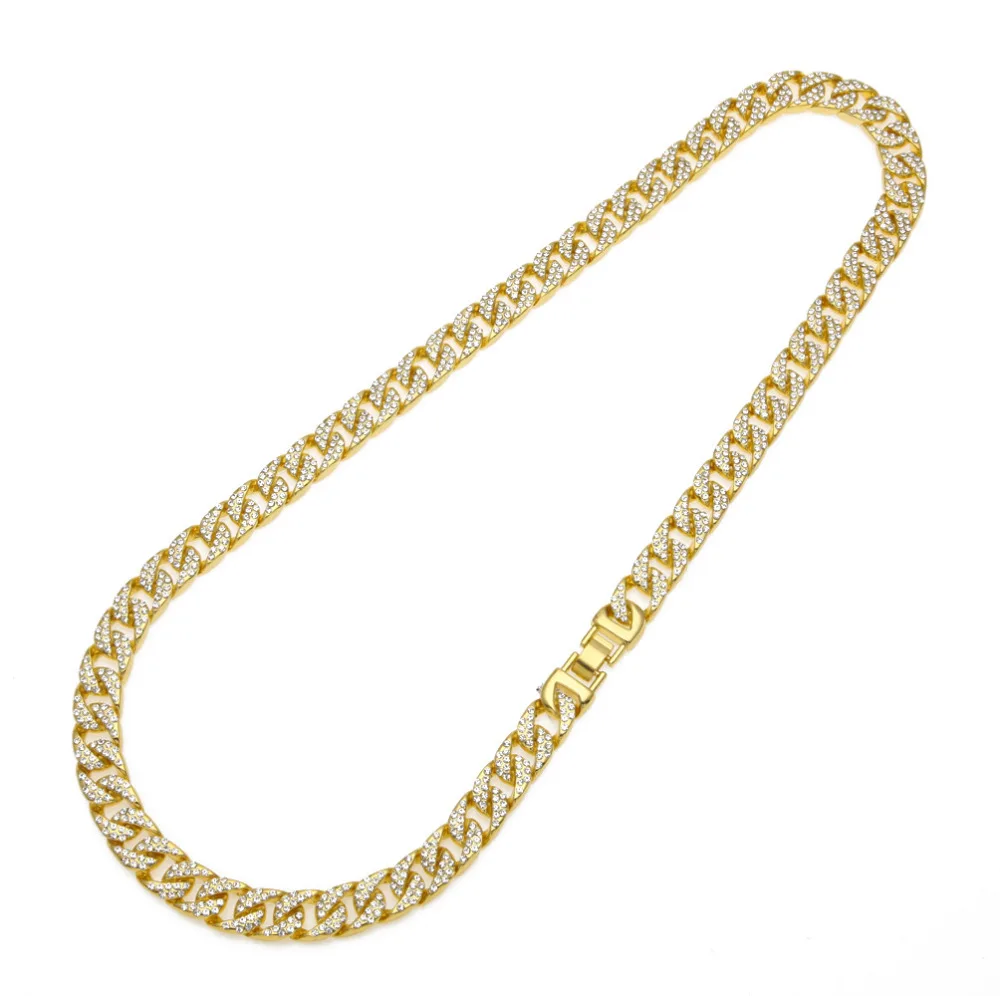 13 мм Iced CZ кубинские звенья ожерелья со стразами цепи Золото Серебро Роскошные Bling ювелирные изделия мода хип-хоп ожерелье для мужчин и женщин