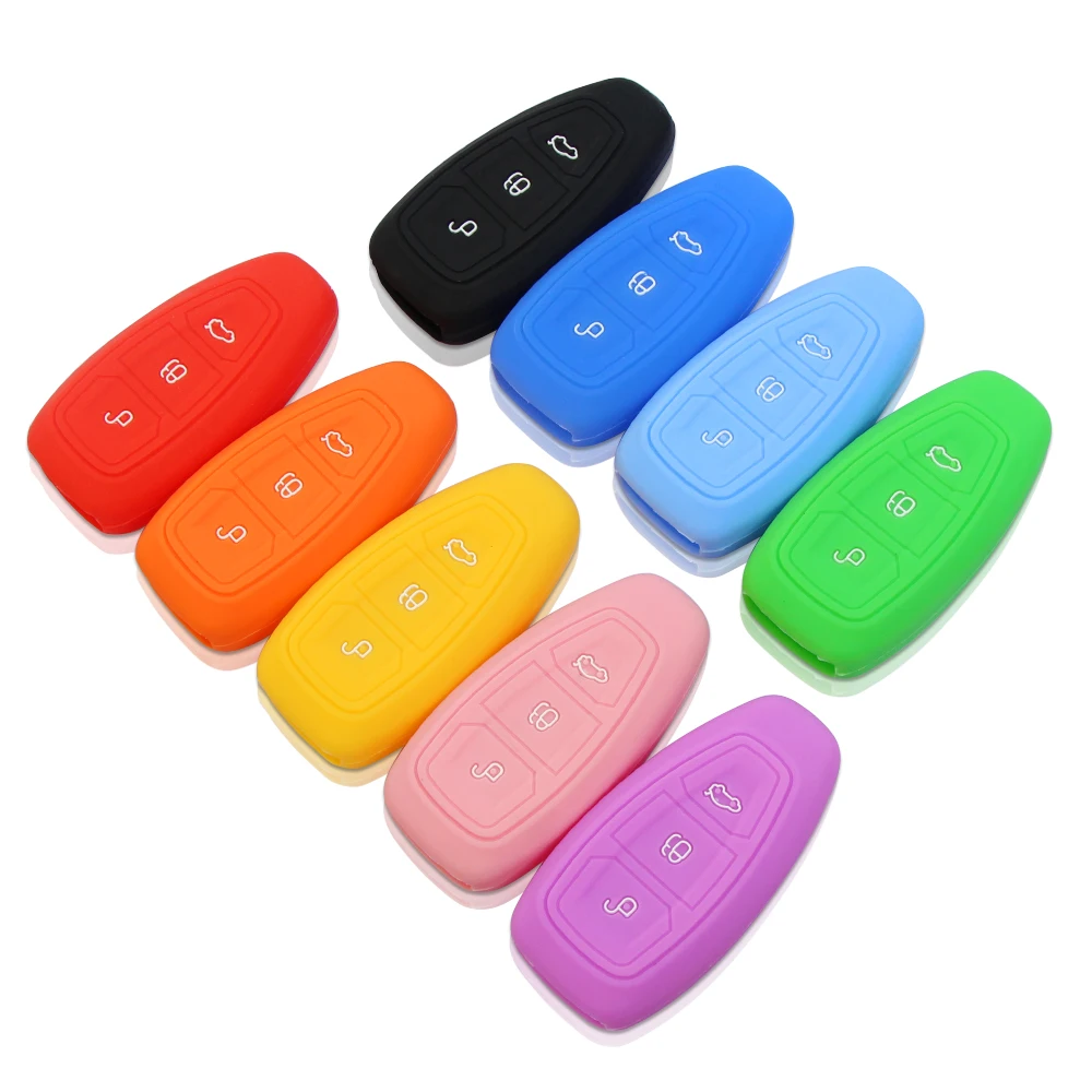 

Silicone Car Key Cover Case Set Skin Fob Protector For Ford Ecosport Kuga Focus 3 4 ST Escape Mondeo Smart Keys Car Accessories