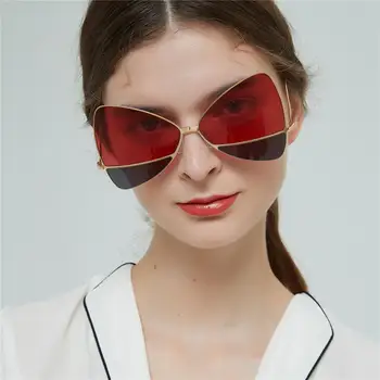 

GIFANSEE Butterfly sunglasses women Double color lenses Alloy frame girl Brand personality design